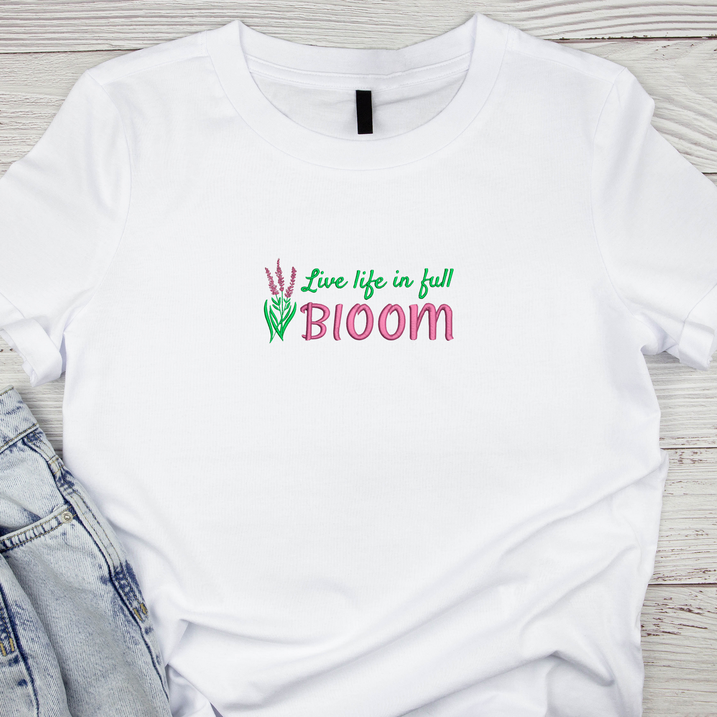 Live Life In Full Bloom embroidery