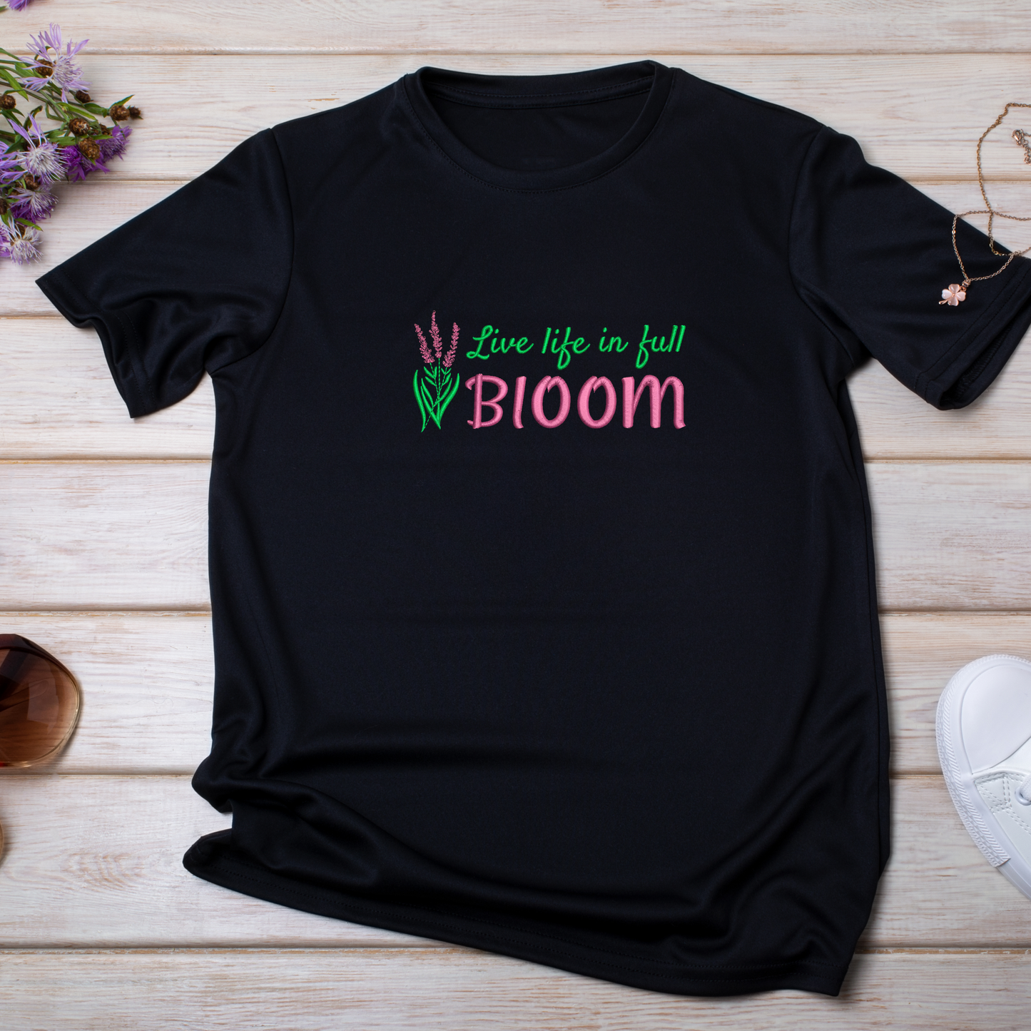 Live Life In Full Bloom embroidery